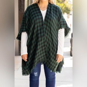 The Little Things In Life Poncho, Hunter Green Chic Soul